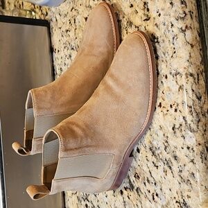 Jenni Kayne Light Tan Suede Chelsea Boots Ankle Booties Italy Size 37 6.5-7 US